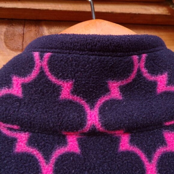 Talbots Women's Full-Zip Fleece Jacket Size M Long Sleeve Zip Pockets Blue Pink - Picture 7 of 9